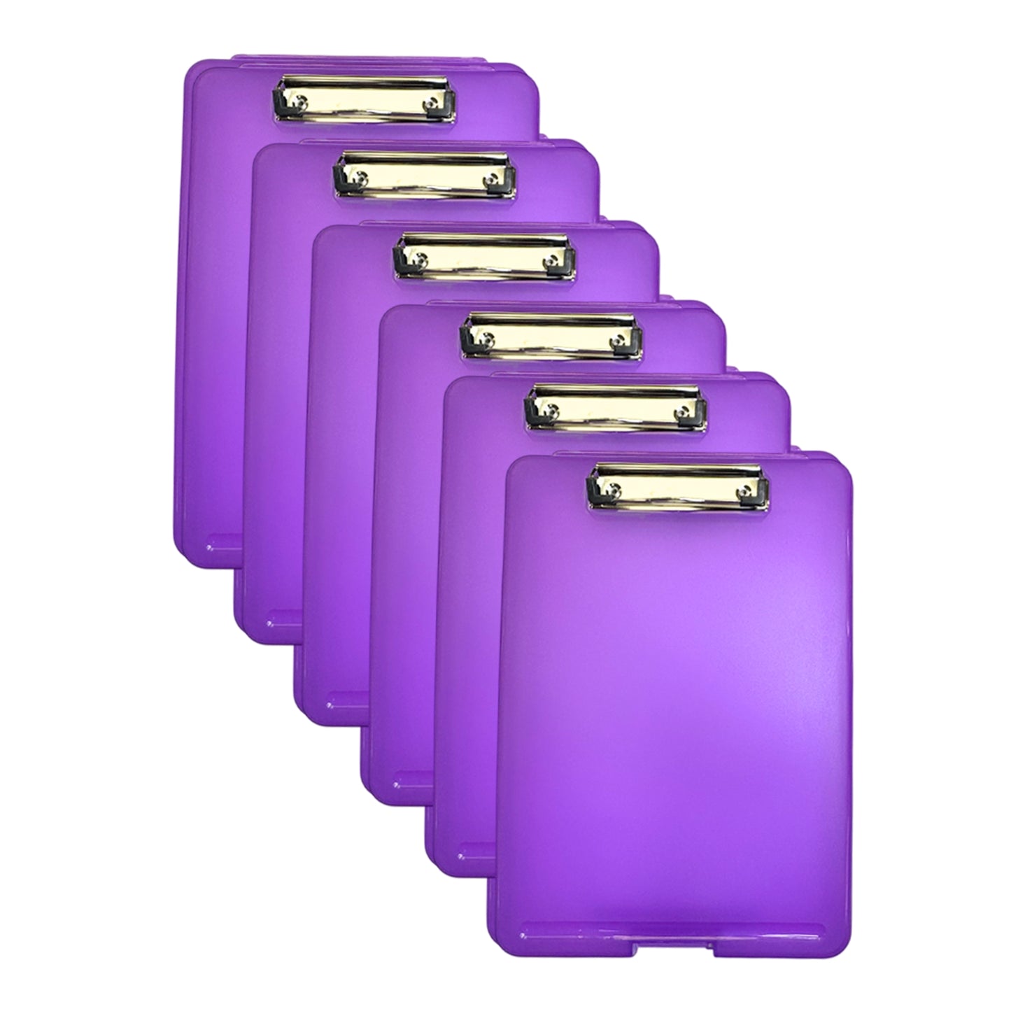 Pack of 6 A4 Purple Clipboard Box Files - Storage Filing Case