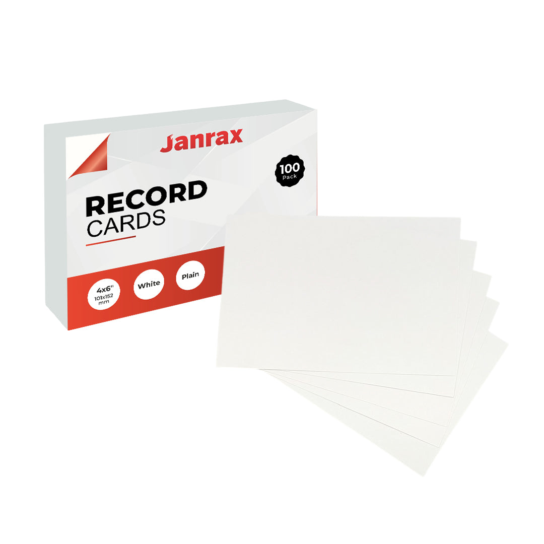 Pack of 600 White Plain 6x4" Record Cards – Blank Study Index Cards for Notes, Revision