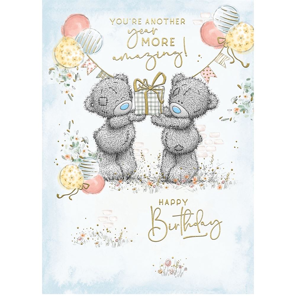 Bears Holding Cake Another Year More Amazing Birthday Card