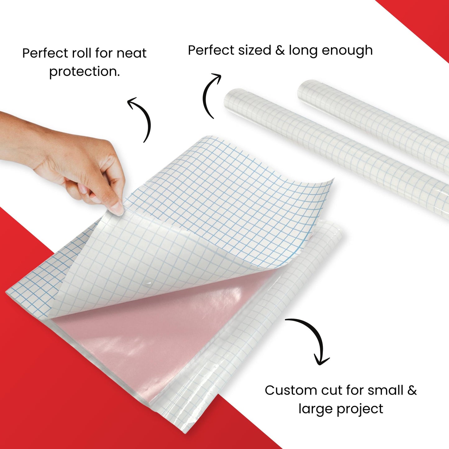 Janrax 33cm x 3m Clear Glossy CPP 0.06mm Thick Self-Adhesive Book Cover Roll