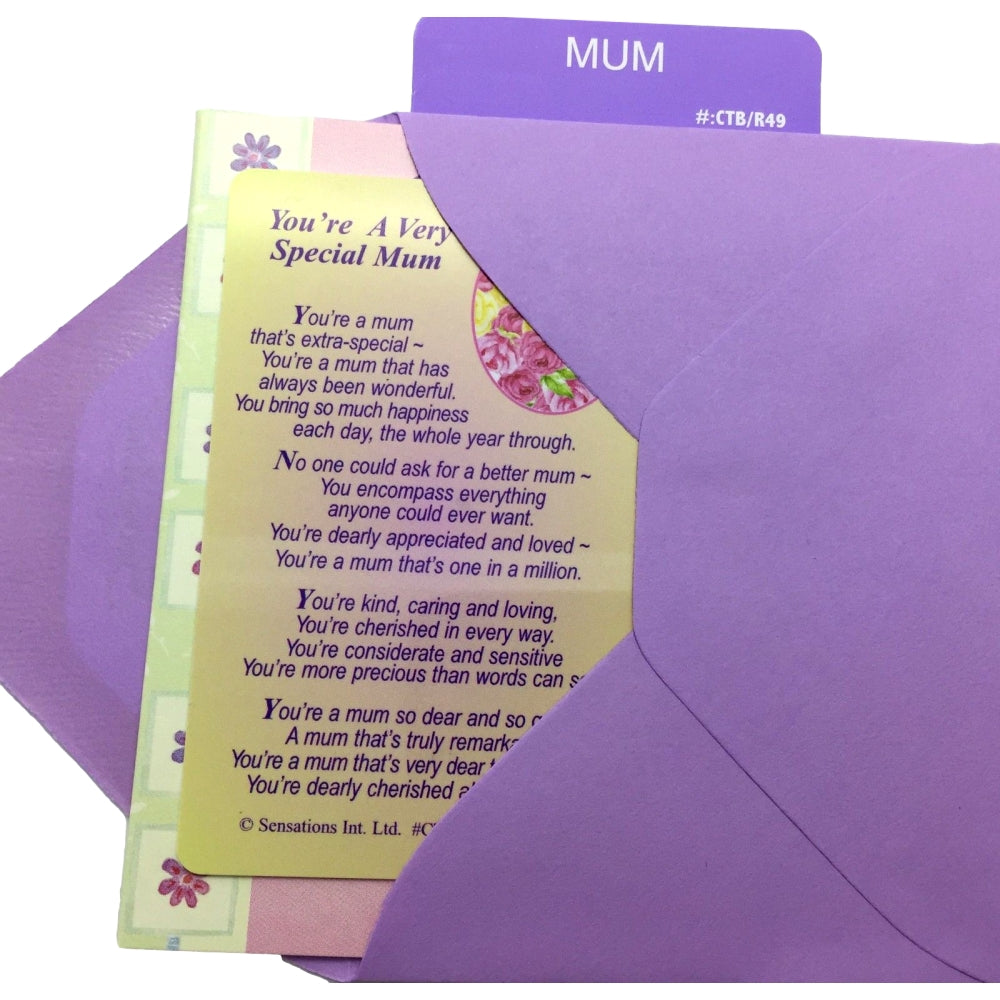 You`re A Very Special Mum (Sentimental Keepsake Wallet / Purse Card)...
