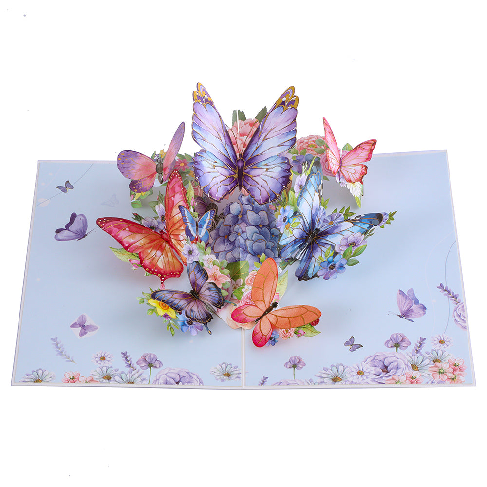 Blue Butterfly and Flowers 3D Pop Up Greeting Card - Birthday Mother A ...