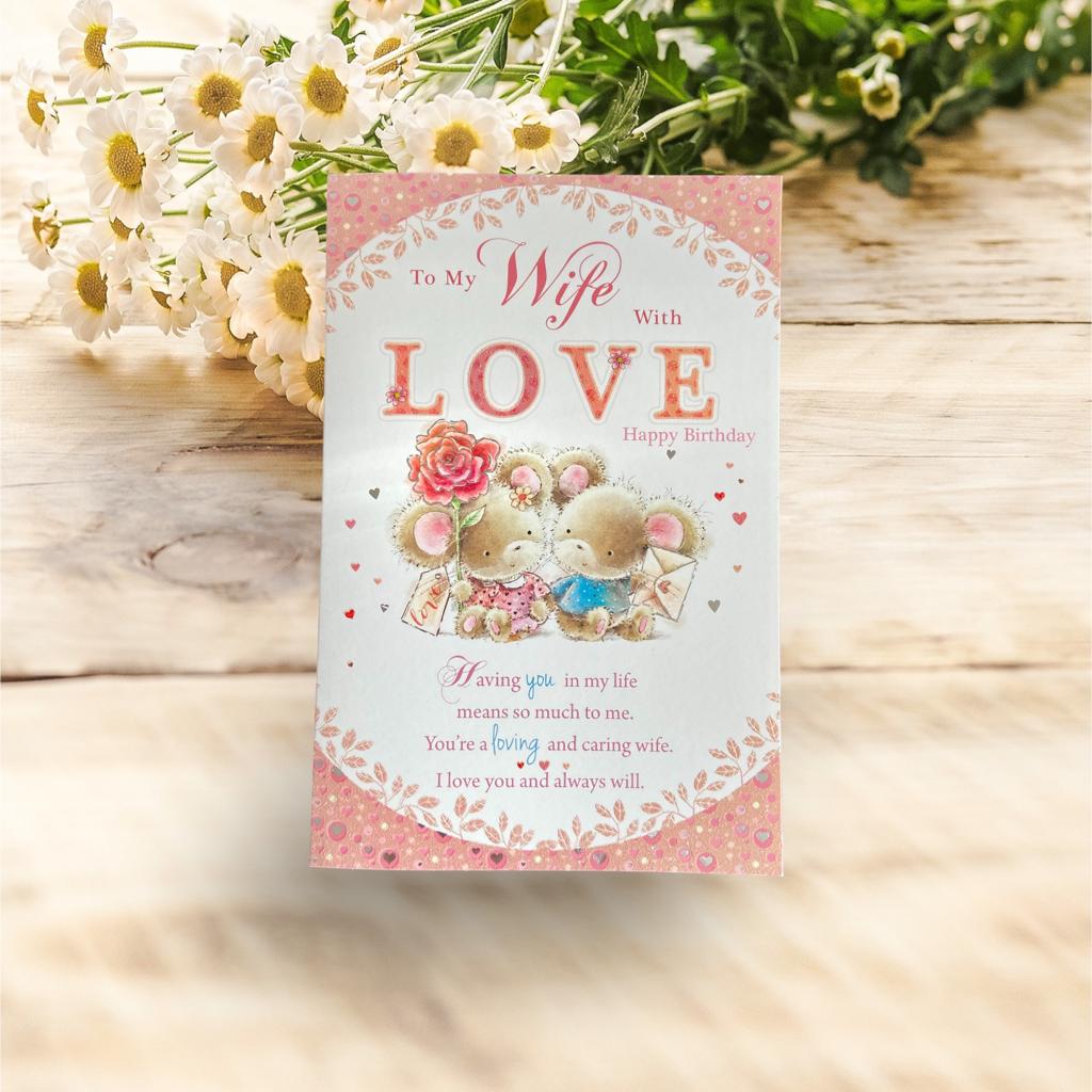 Wife With Love Lovely Verse Birthday Card