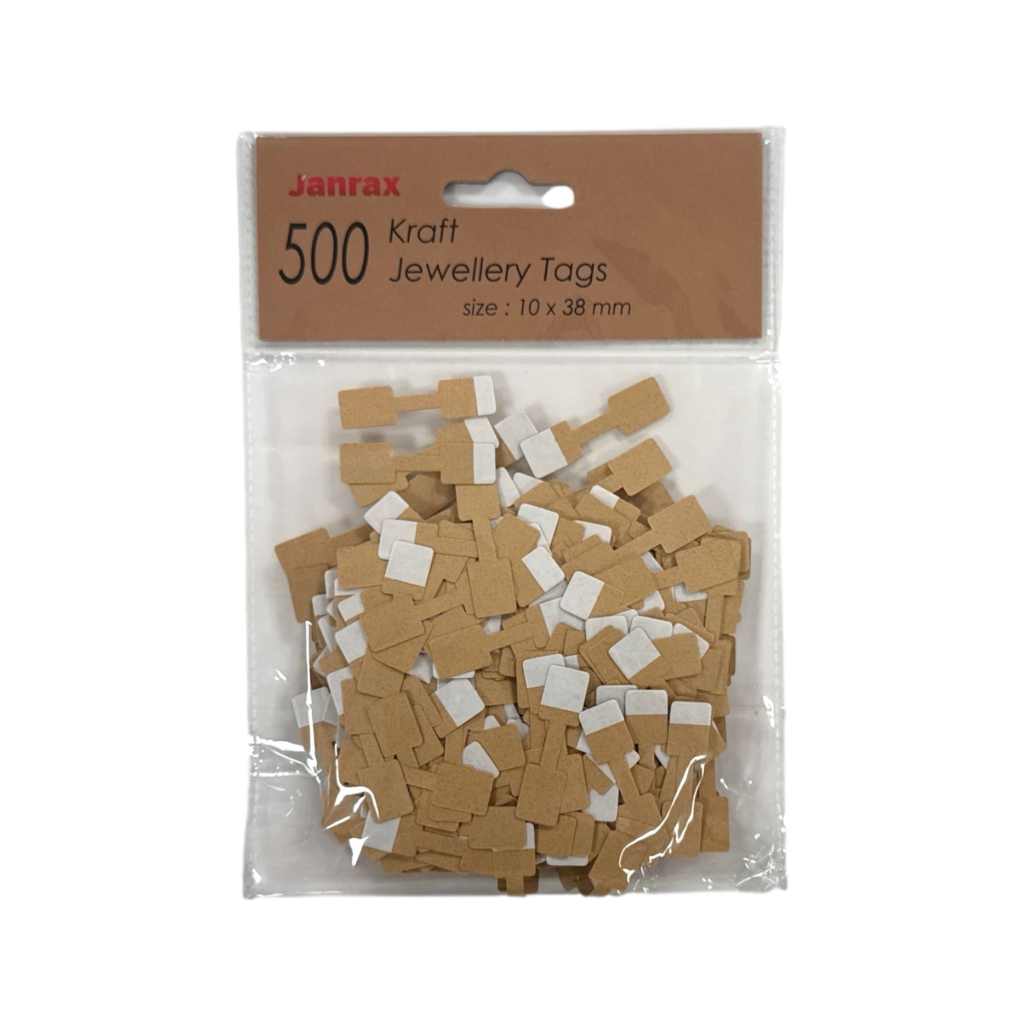 Pack of 3000 Kraft Jewellery Tags 10x38mm
