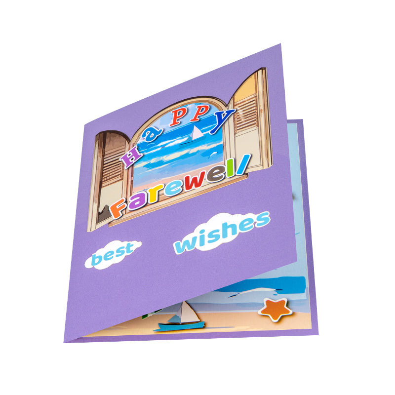 A Vibrant Goodbye & Good Luck 3D Pop Up Happy Farewell Card