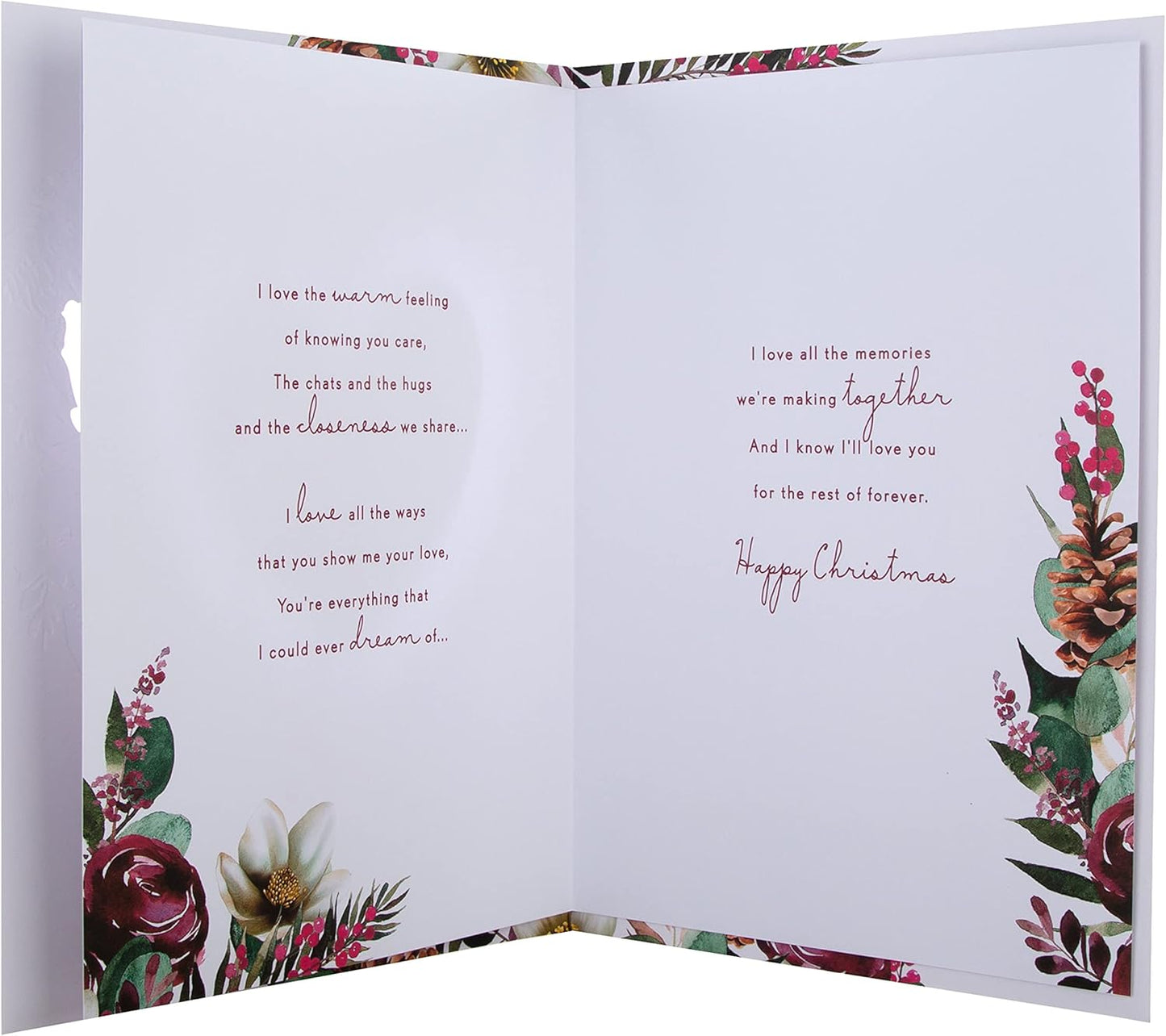 Floral Heart Design Fiancée Boxed Christmas Card
