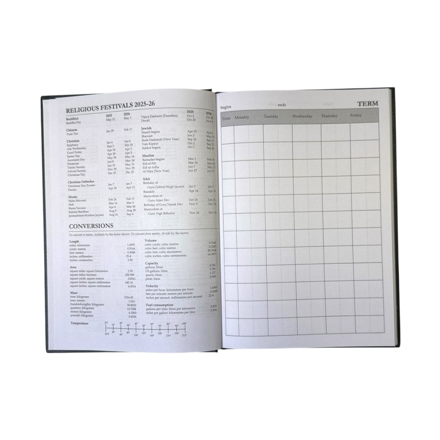 Janrax 2025-2026 A5 Week to View Burgundy Academic Diary