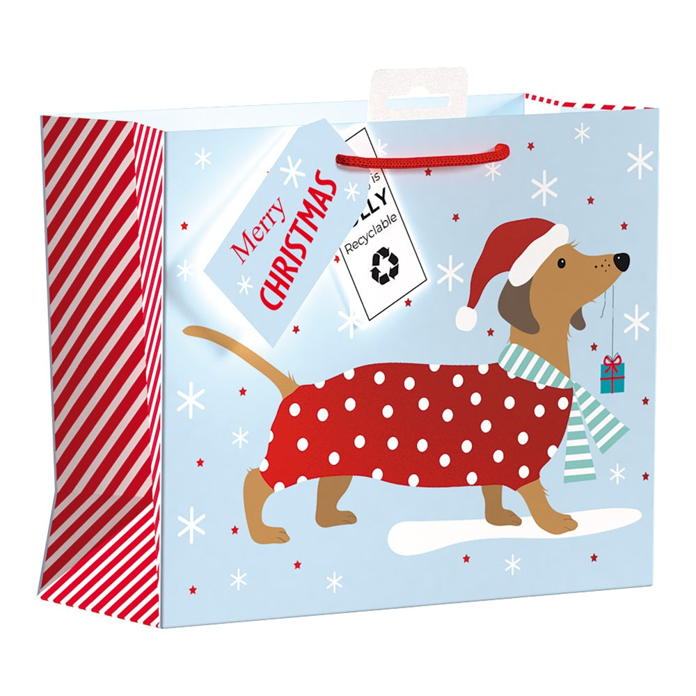 Pack of 6 Dachshund Design Medium Christmas Gift Bags