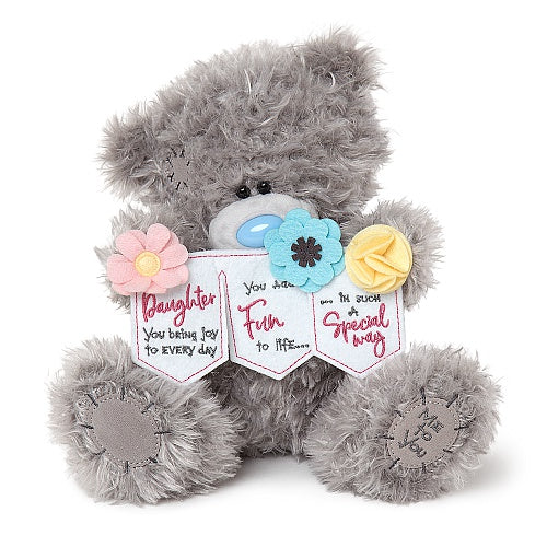 For Daughter Tatty Teddy Holding Floral Banner Me to You Bear
