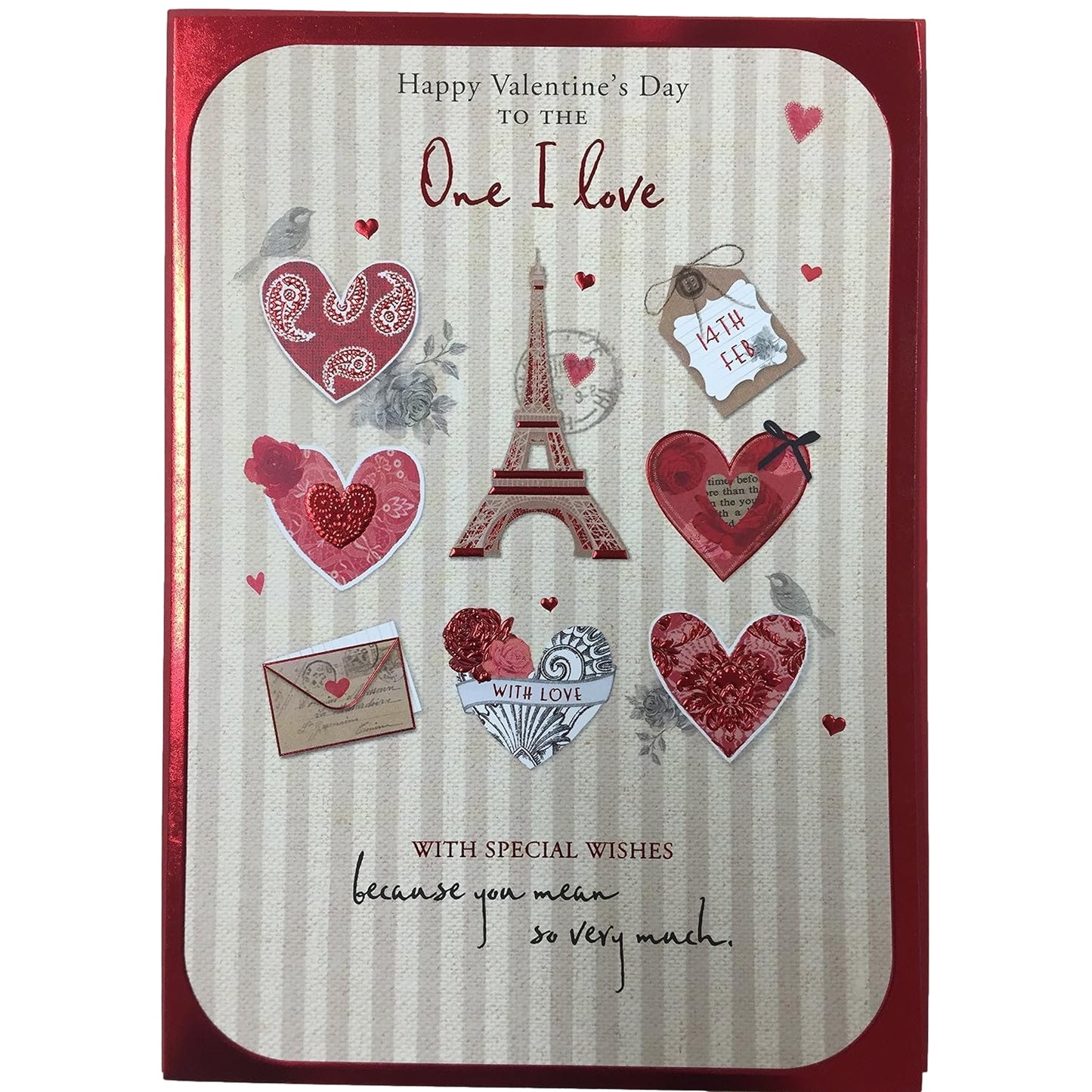 Wishing Well One I Love Red Foil Love Heart Valentine's Day Card