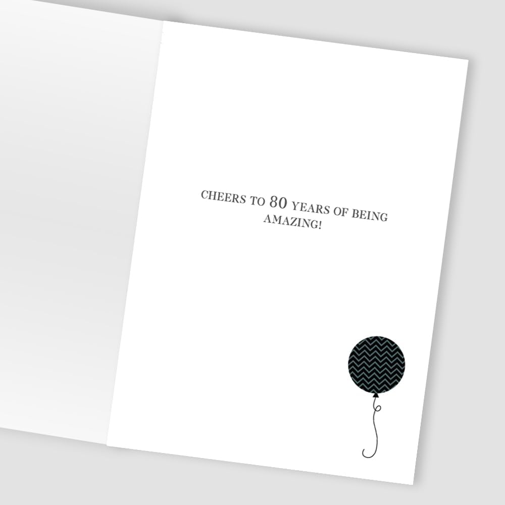 Shine, Celebrate, Fun! 80th Contemporary Birthday Card