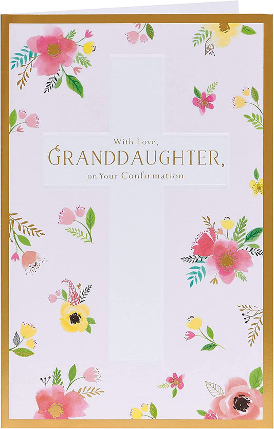 Flower Design Confirmation Card for Granddaughter