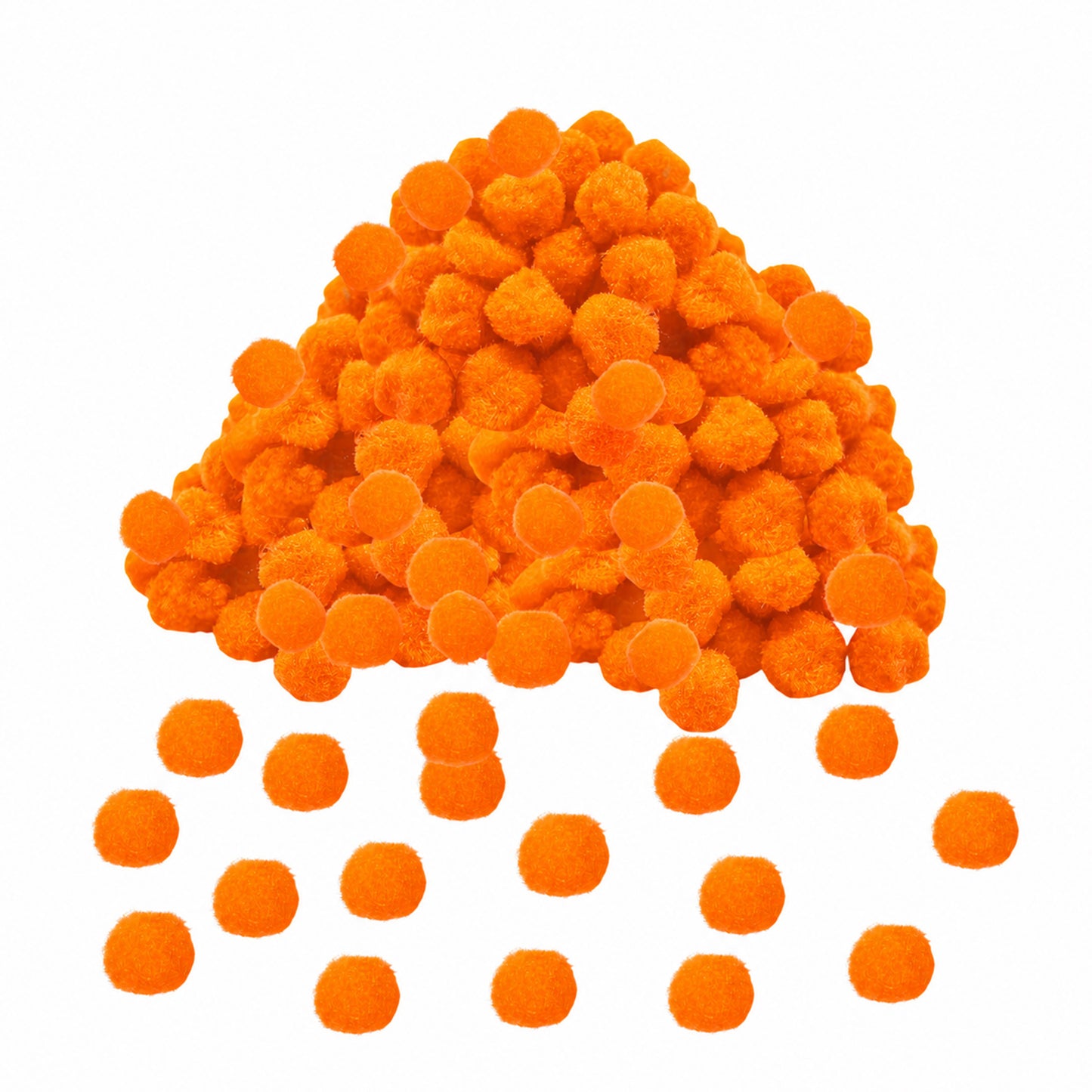 Pack of 500 Orange Pom Poms 1.5cm – Soft Fluffy Craft Balls