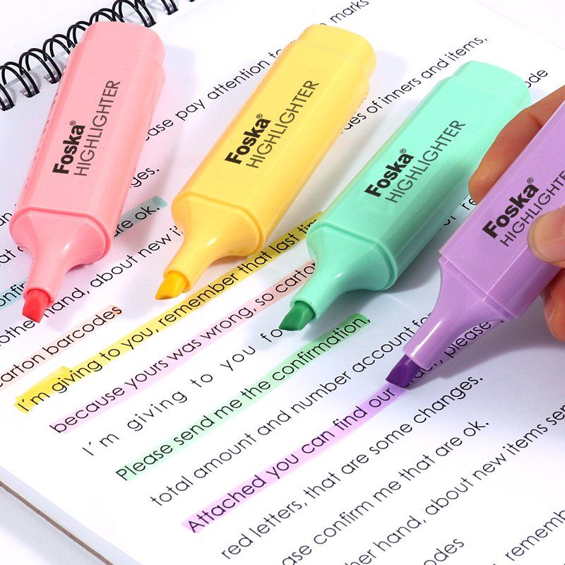 Pack of 6 Macron Colour Highlighter Marker Pens