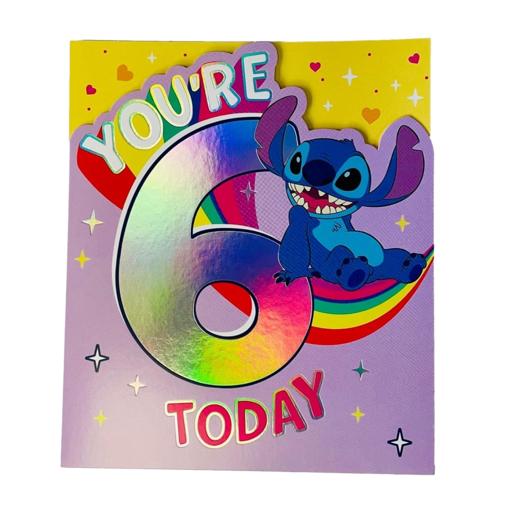 Unique Stitch Design for Girls 6th Birthday Card