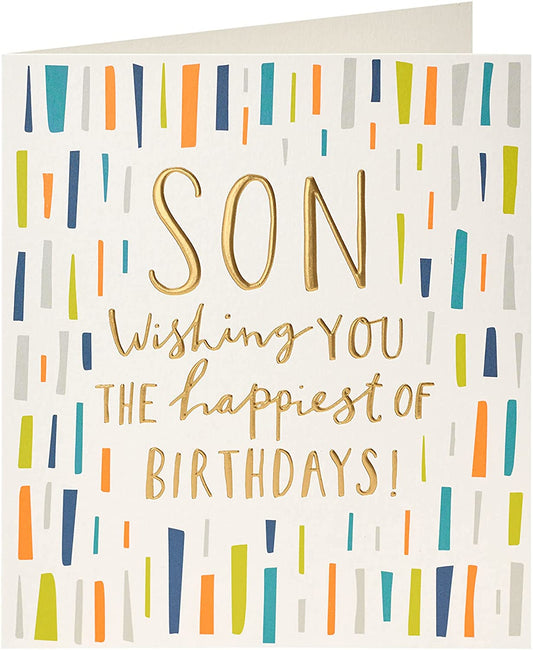 Gold Foil Lettering Son Birthday Card