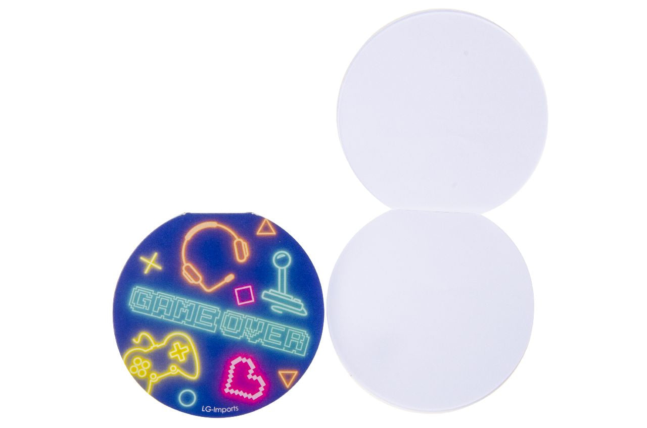 Pack of 48 Round Gamer Design Notebooks 8cm