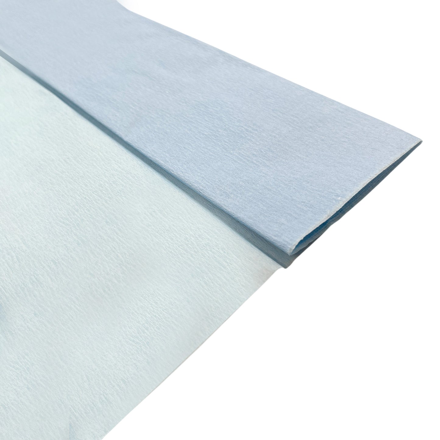 Pack of 10 Baby Blue Crepe Paper Sheets 50cm x 2m 17GSM 35% Stretch Craft Paper