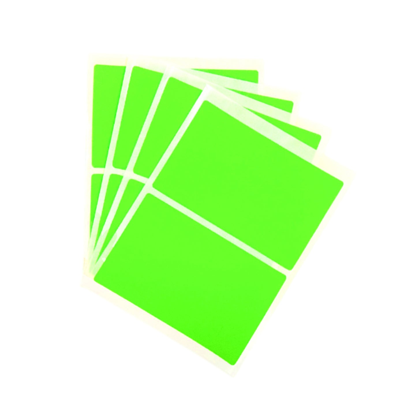 Pack of 8 Fluorescent Green 50x80mm Rectangular Labels