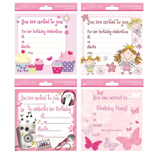 Tallon Just To Say Girl 4 Design Invitation Card (Box of 16)