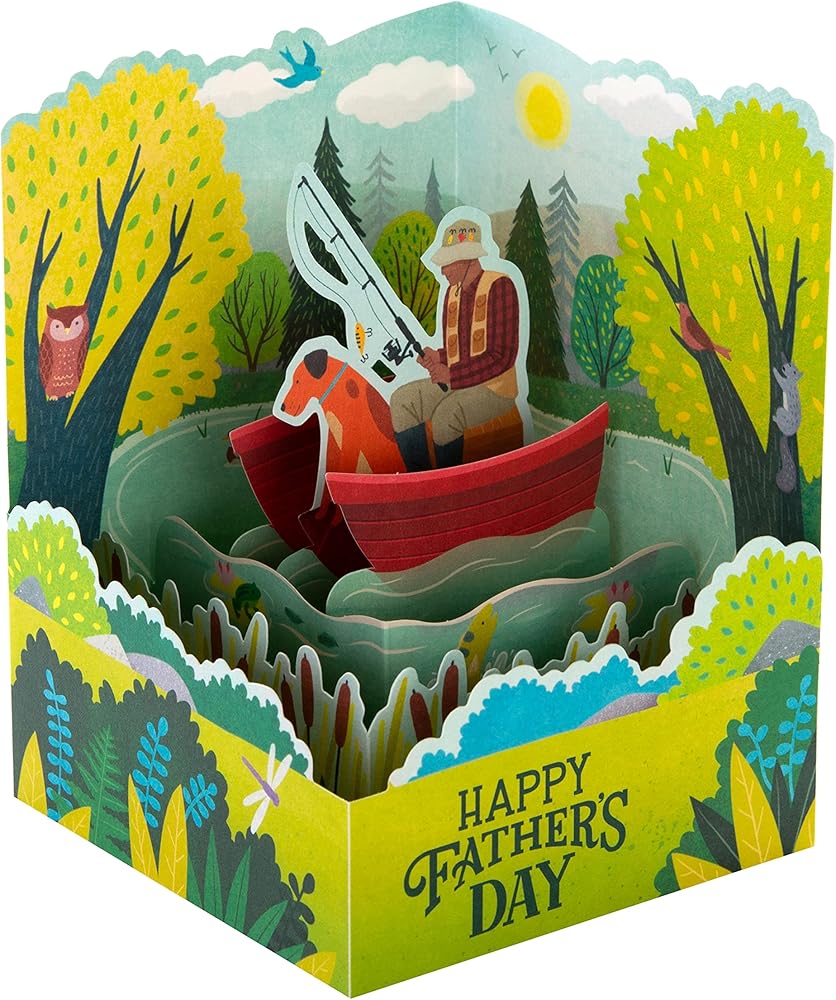 Paper Wonder Relaxing Fishing Design 3D & Pop Up Father's Day Card