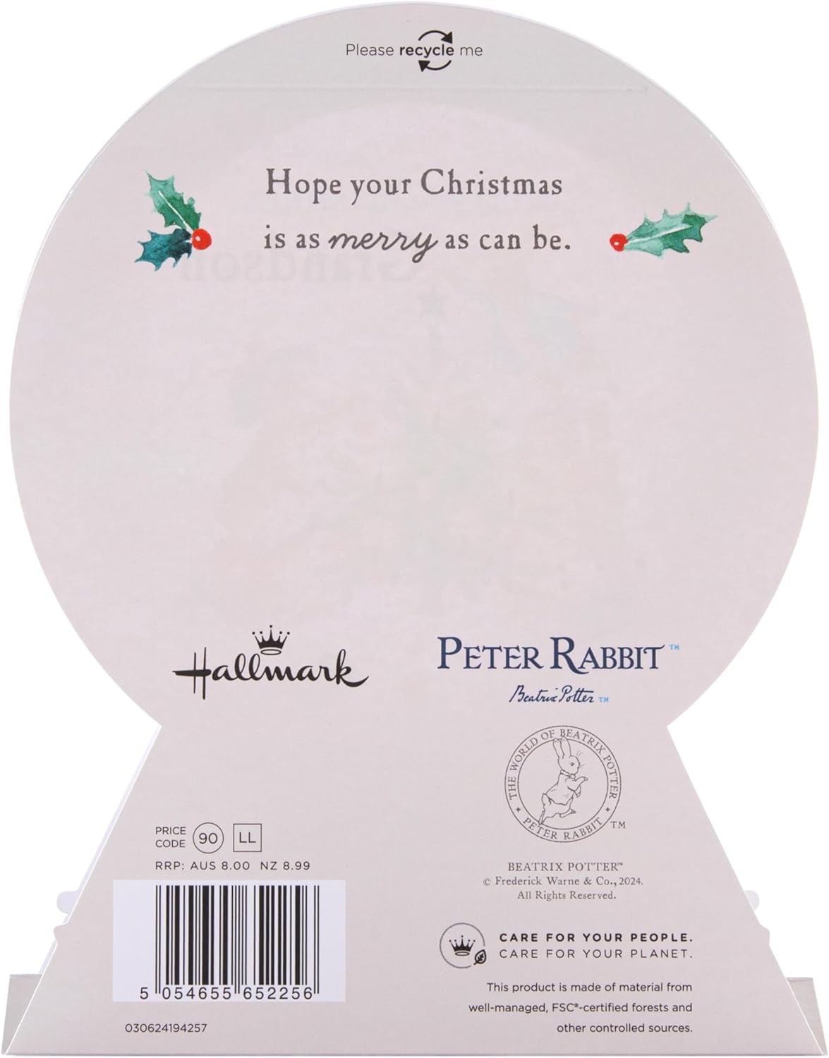 Peter Rabbit Grandson Christmas Card