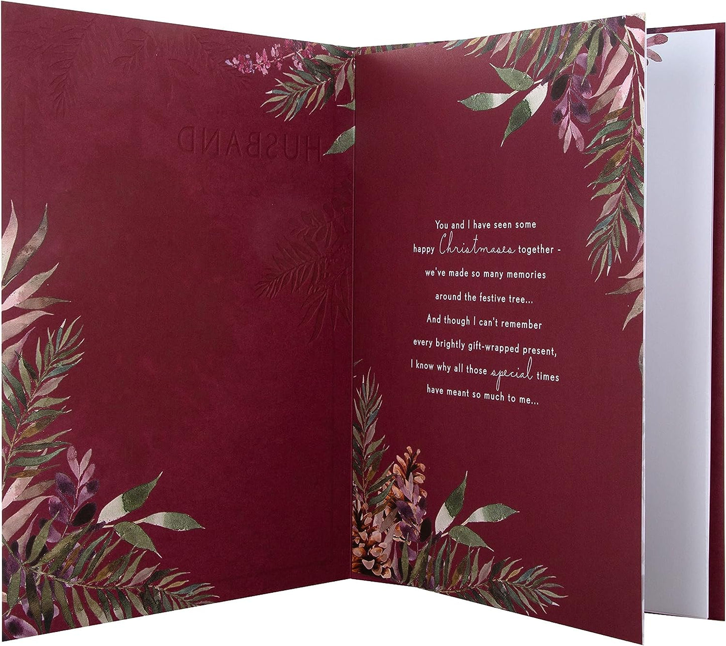 Traditional Season Foliage Design Husband Boxed Christmas Card