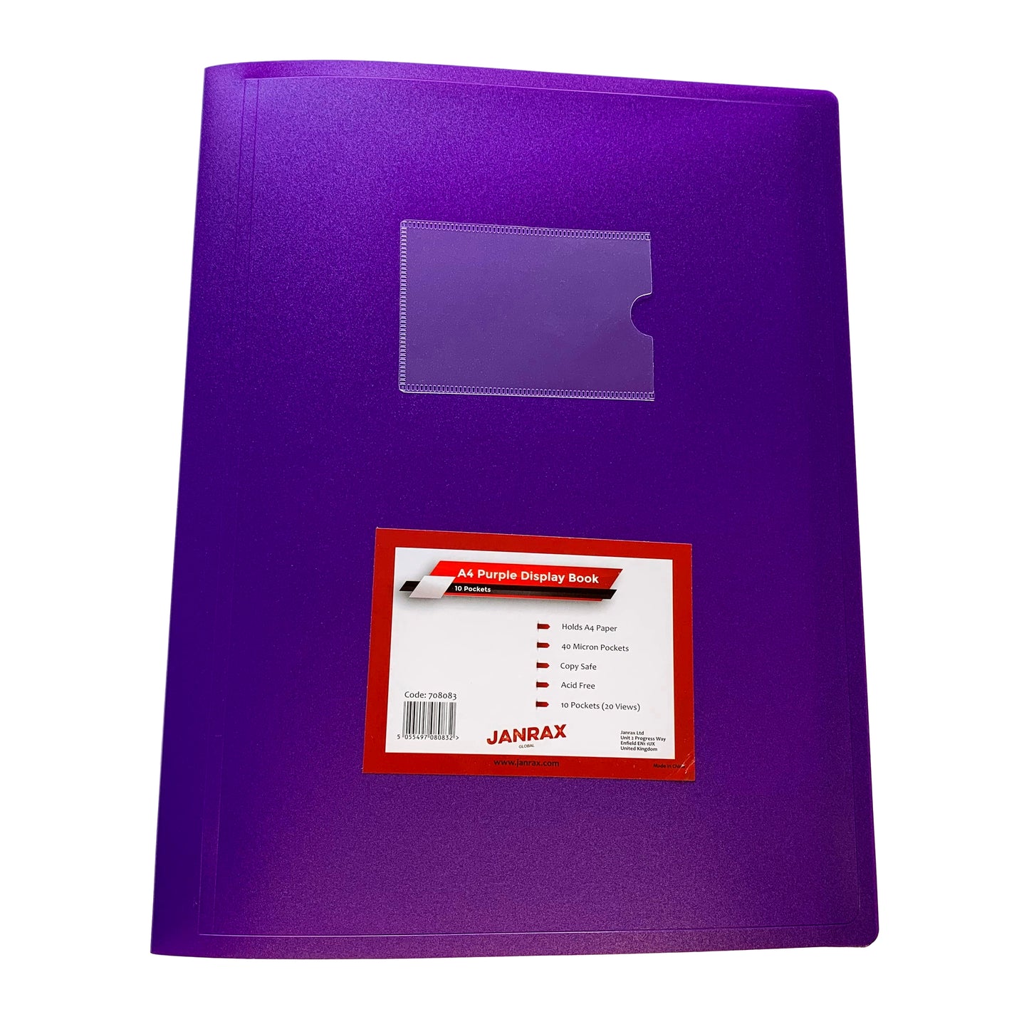 Pack of 10 A4 10 Pocket Purple Flexible Cover Display Books