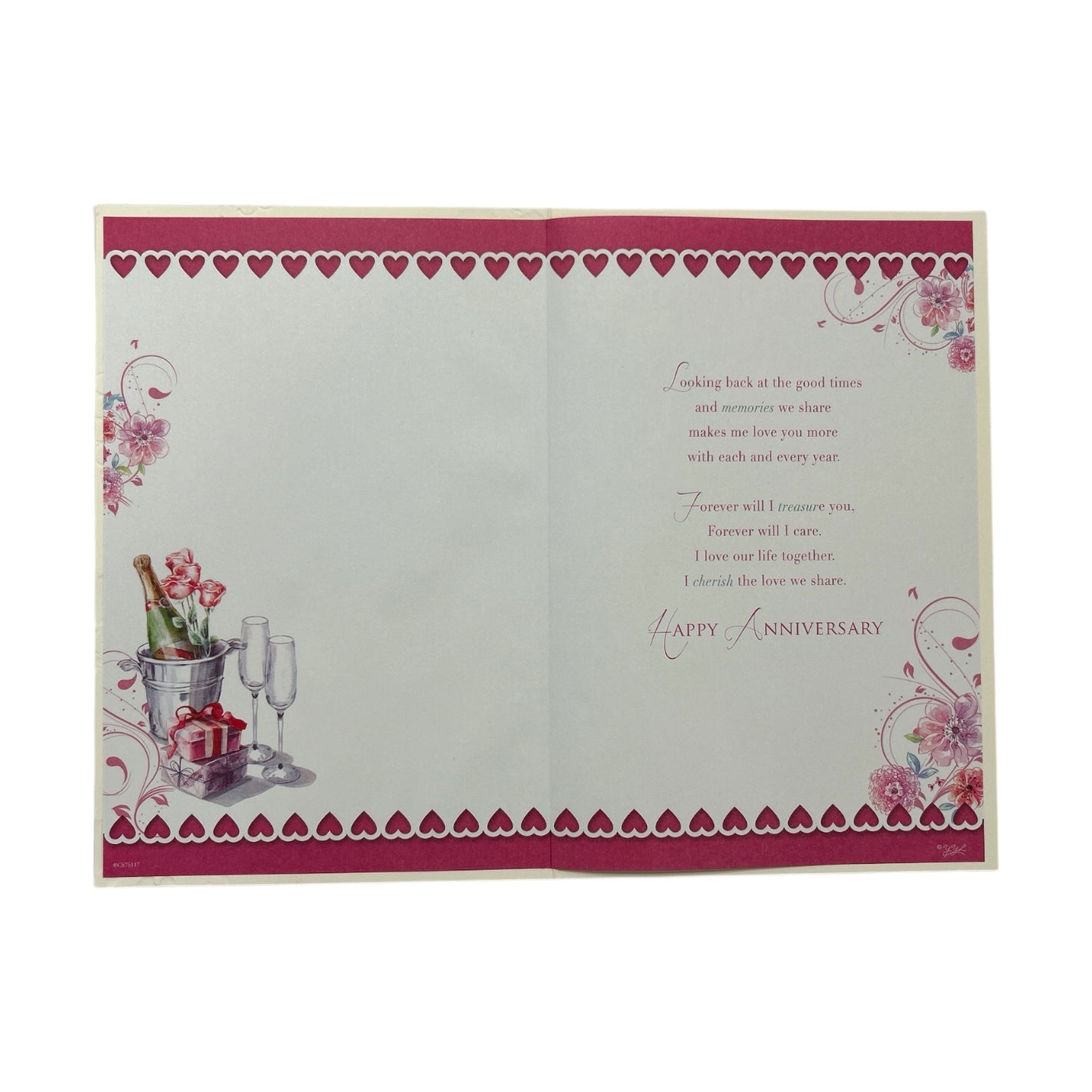 To My Wife Champagne and Gift Design Celebrity Style Anniversary Card