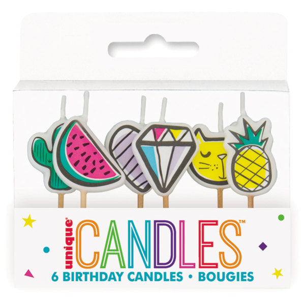 Pack of 6 Favorite Things Pick Birthday Candles