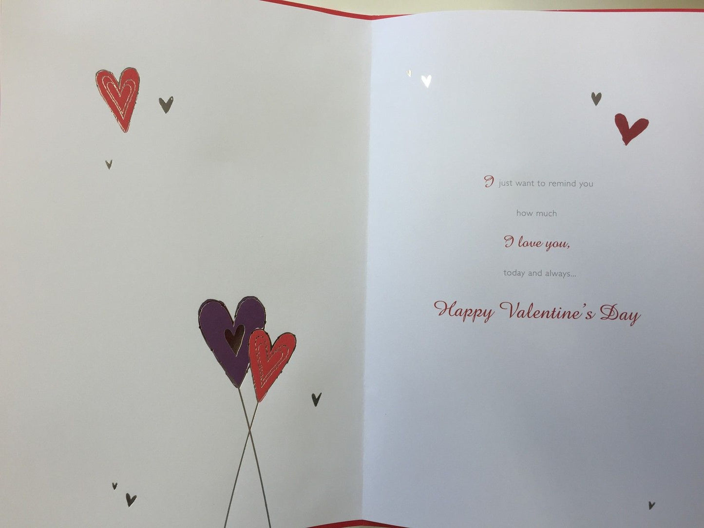 For The One I Love Hearts Foil Finished Valentine's Day Card