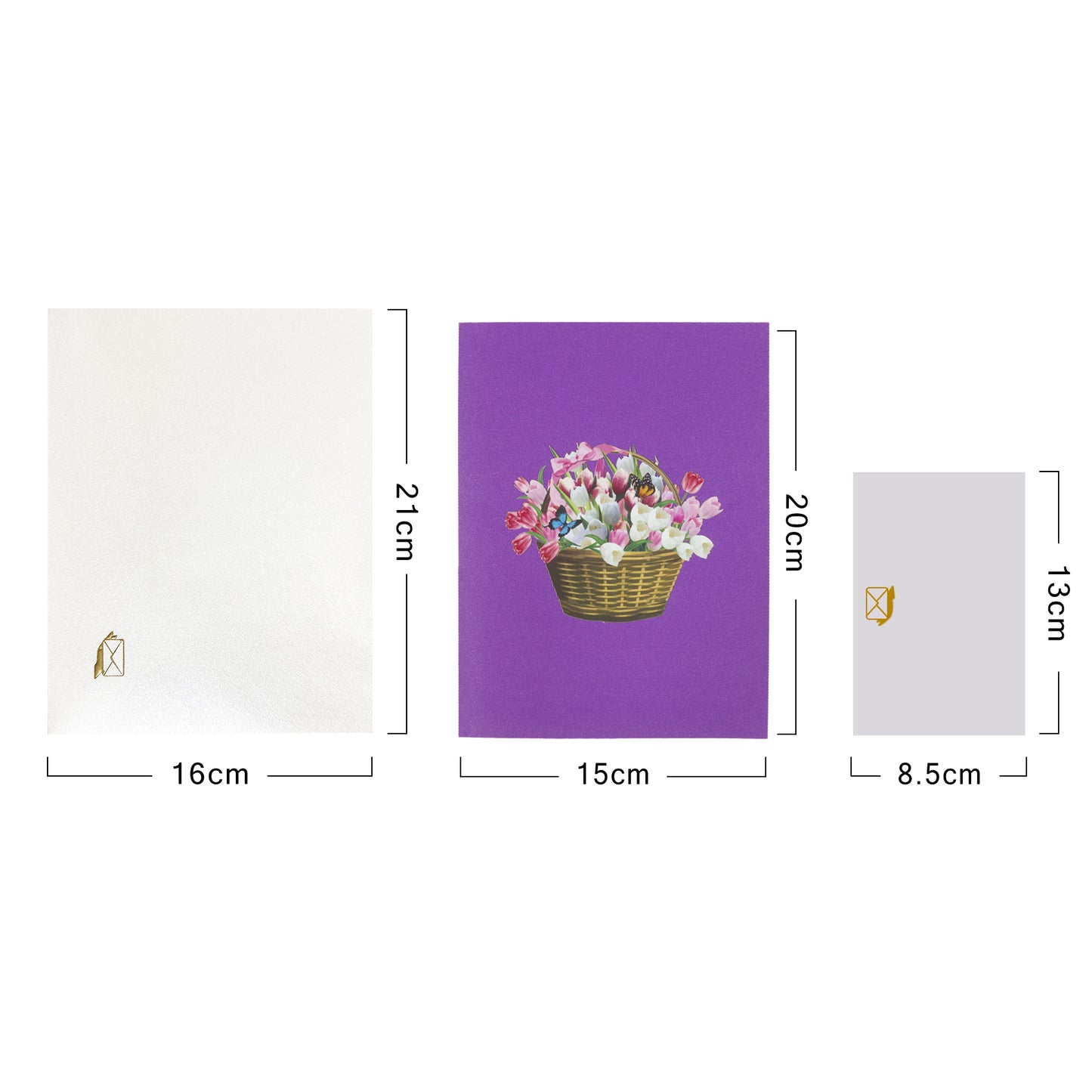 Blooming Elegance Tulip Basket 3D Pop Up Greeting Card