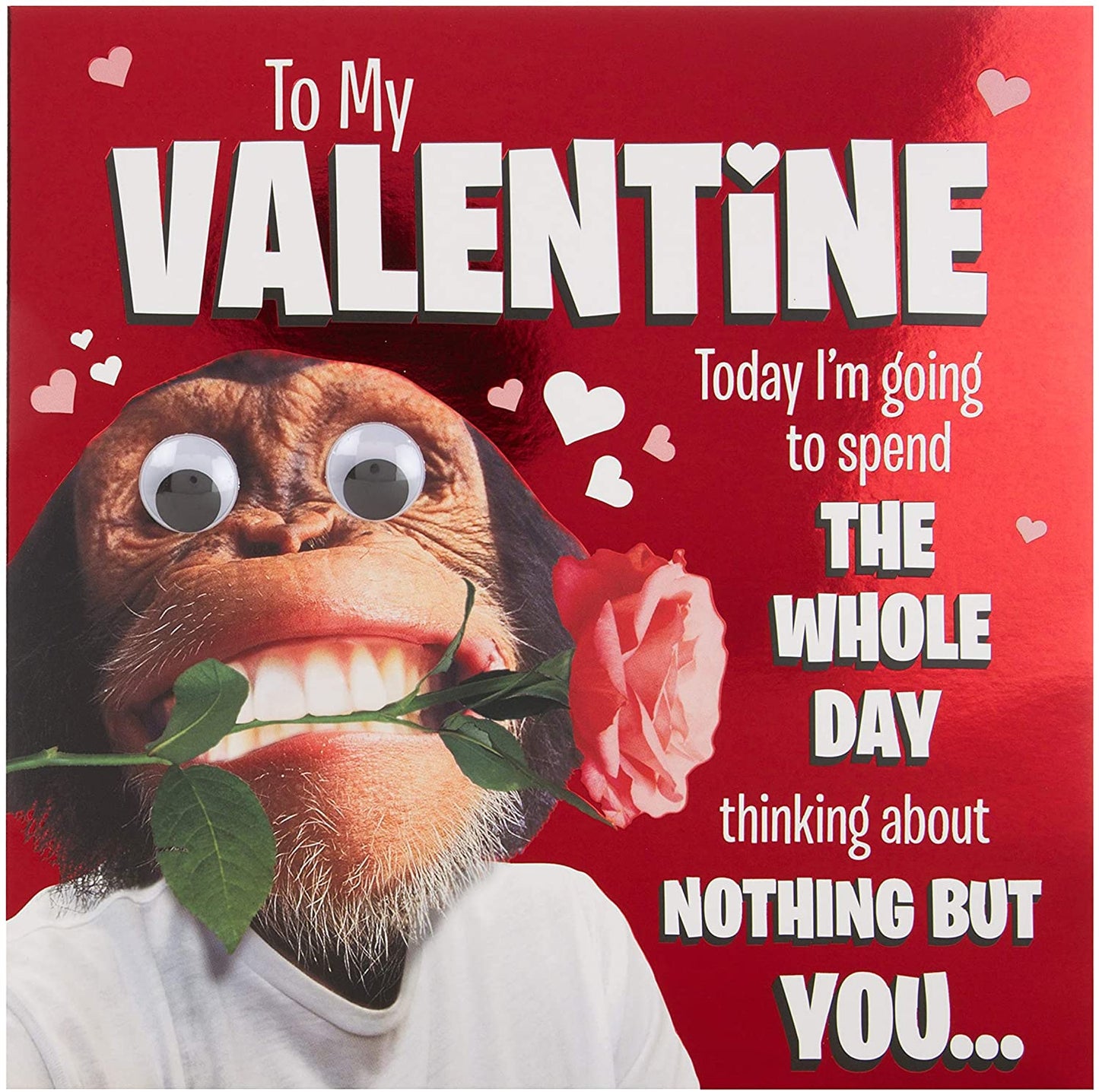 Googly Eyed Chimp Design Valentine's Day Card