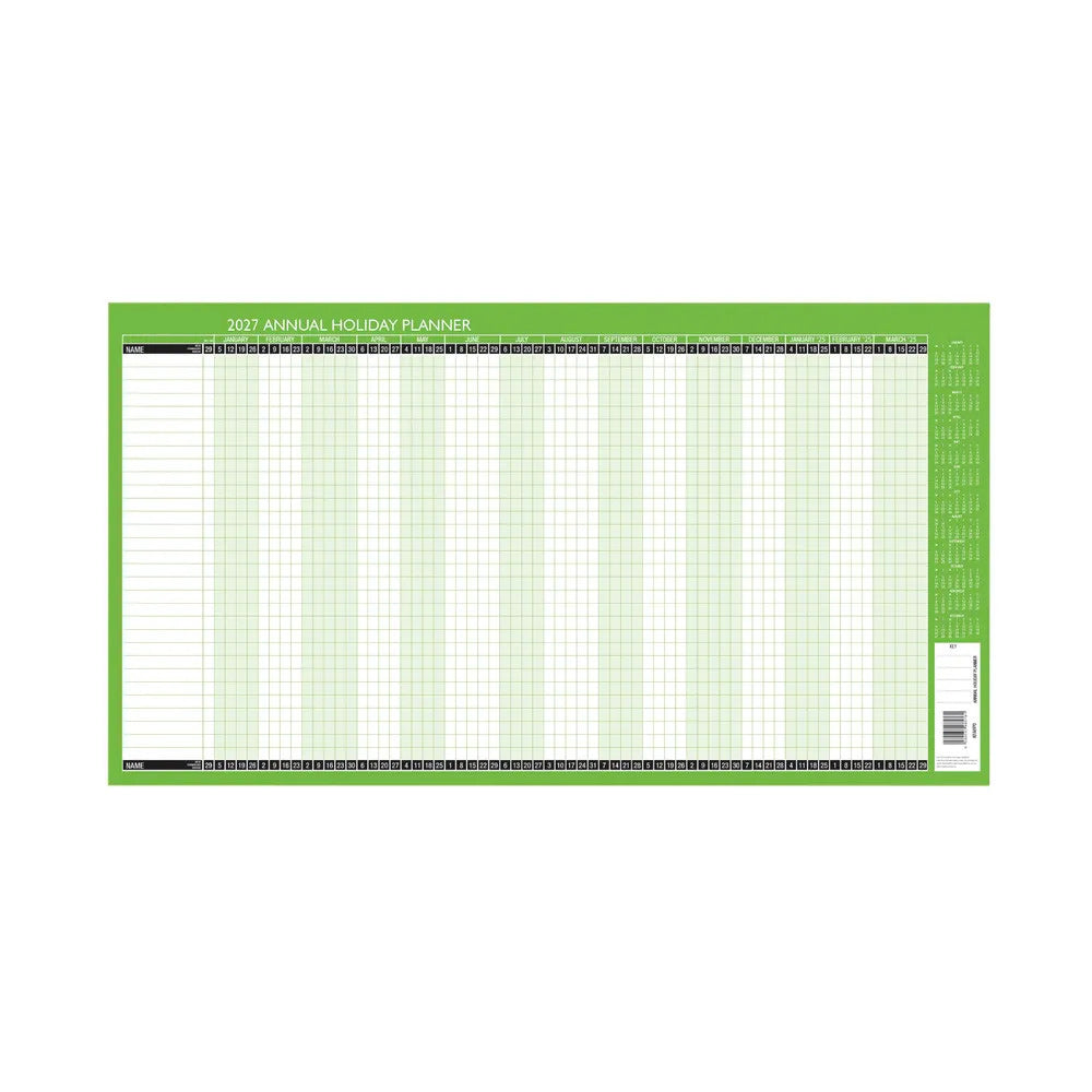 Janrax 2027 Staff Holiday Planner Unmounted - 754 x 410mm