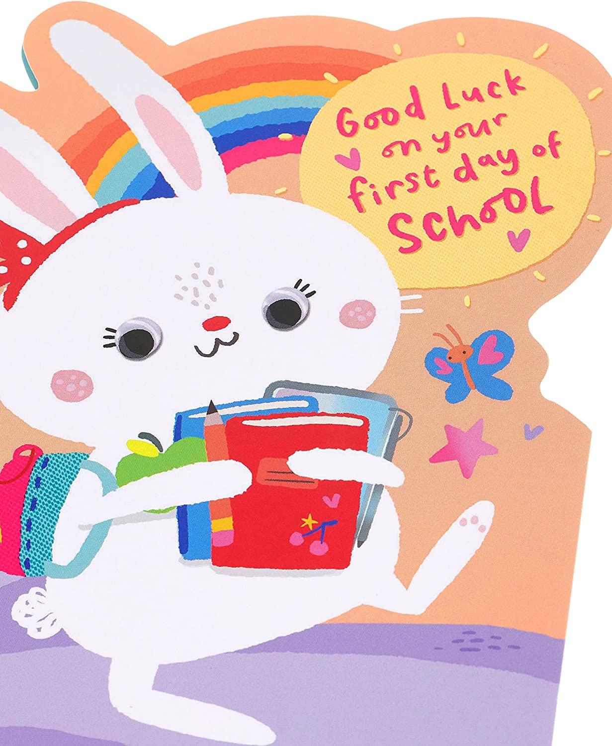 First Day At School Good Luck Card Cute Bunny Cartoon Design For Her 
