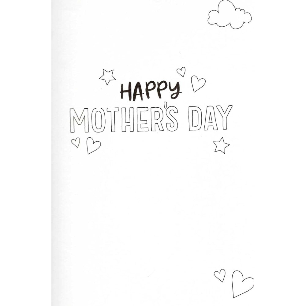 Two Dinosaurs Design Mum Mother's Day Card with Colouring Activity and Stickers