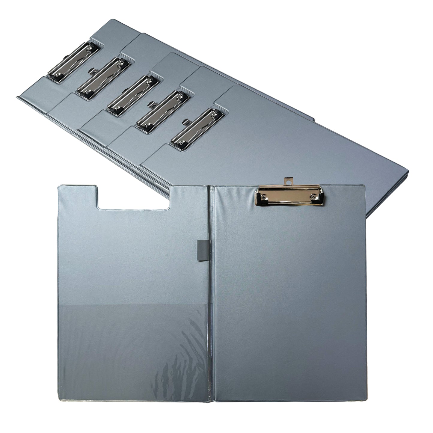 Pack of 6 A4 Grey Foldover Clipboards