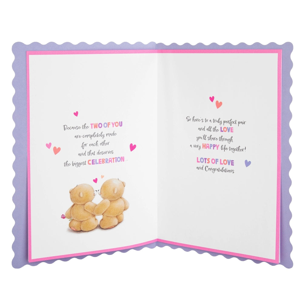 Cute Forever Friends Bears Design Couple Wedding Congratulations Card