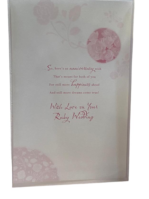 Mum & Dad 40th Wedding Anniversary (Ruby) Greeting Card