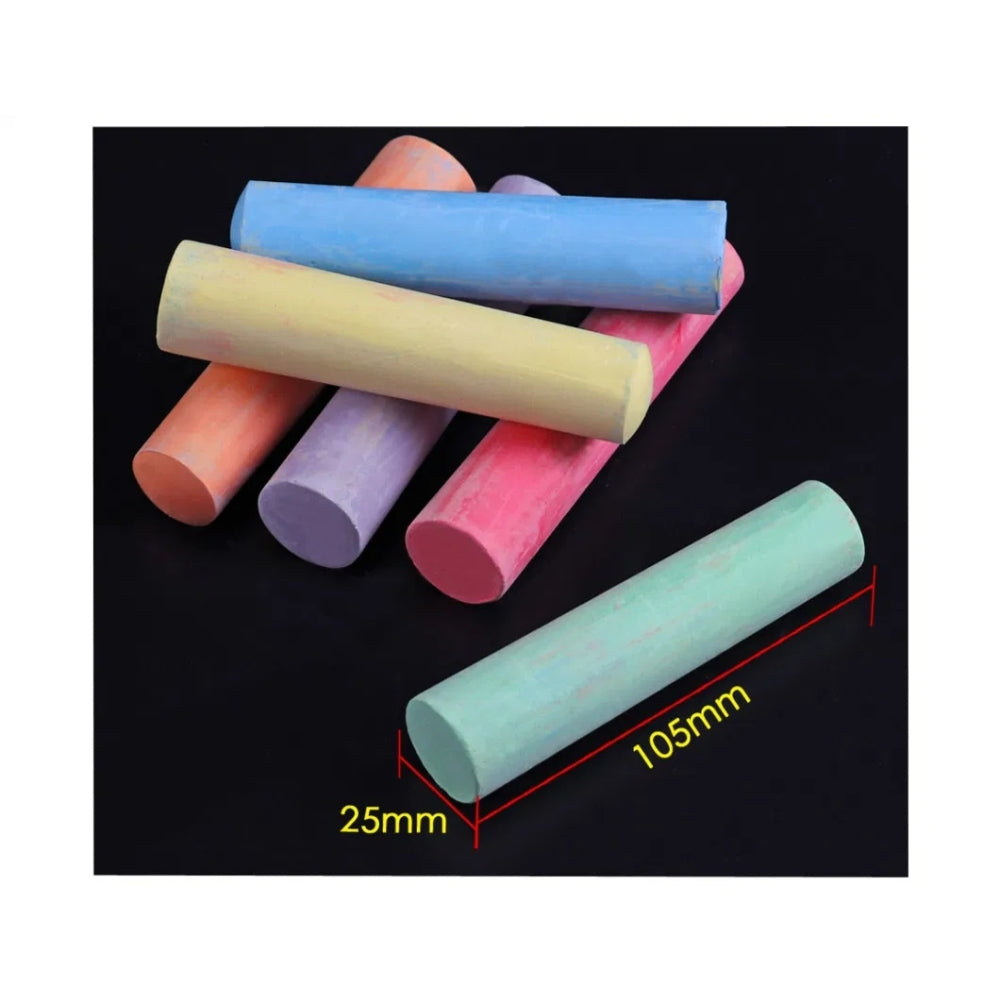 6x Pack of 6 Assorted Colour Jumbo Sidewalk Chalk