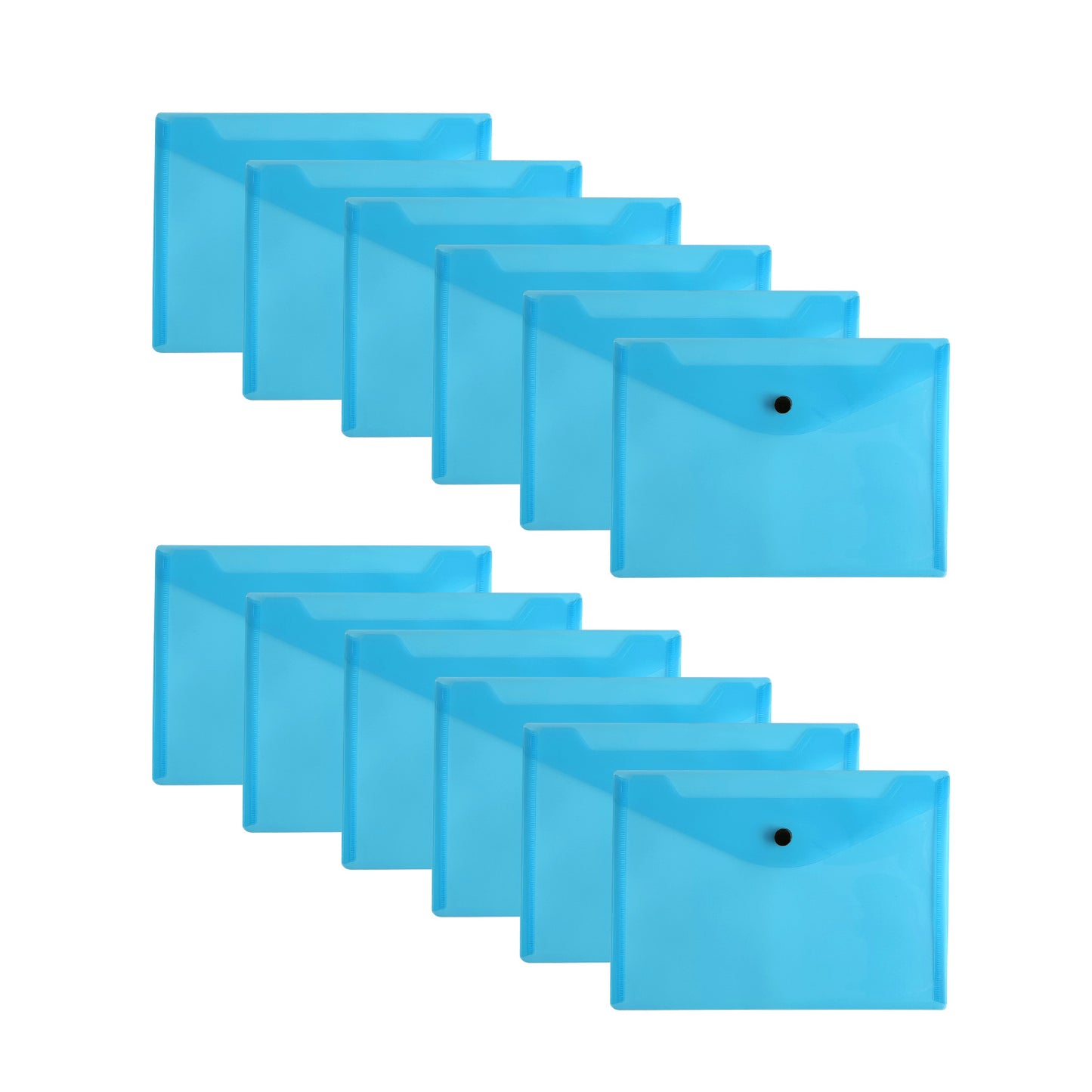 Pack of 12 Janrax A5 Blue Document Wallets