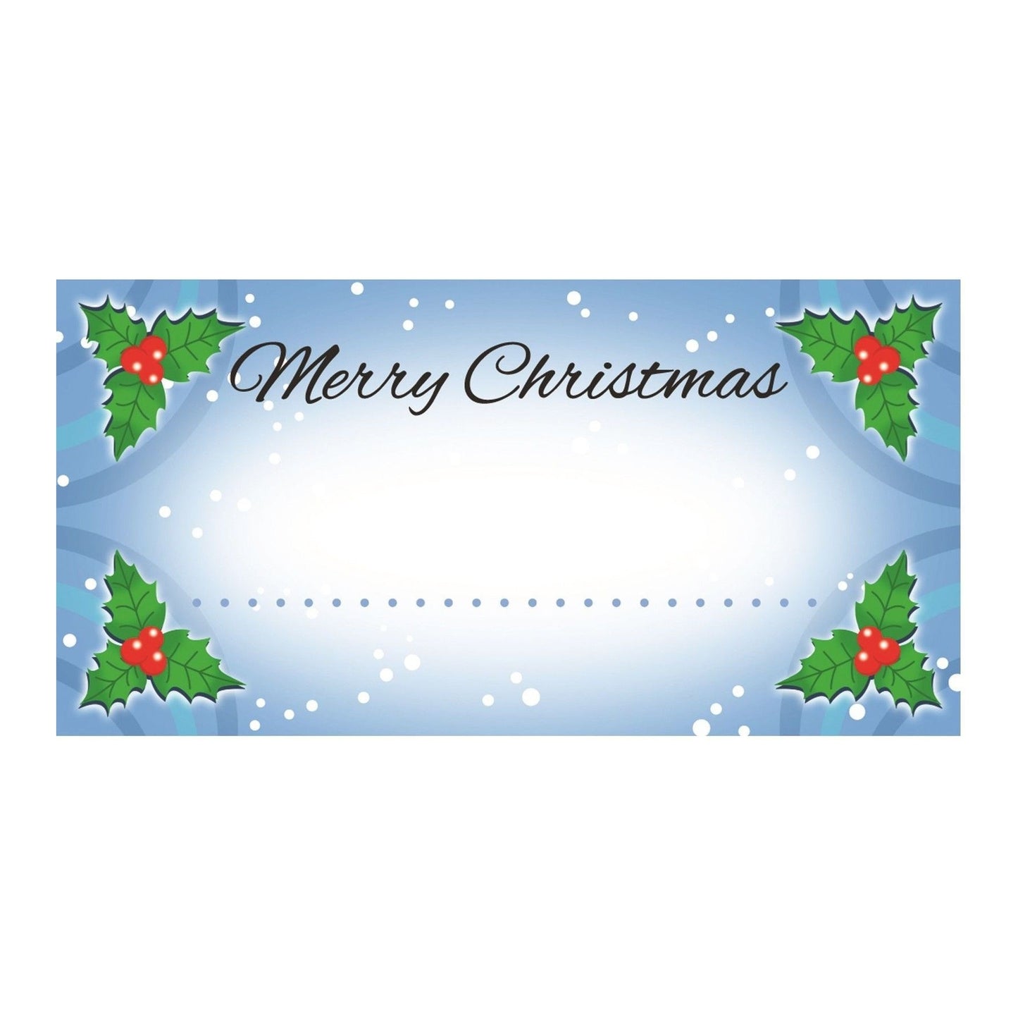 Pack of 50 Light Christmas Holly Leaf Berries Design Table Place Cards