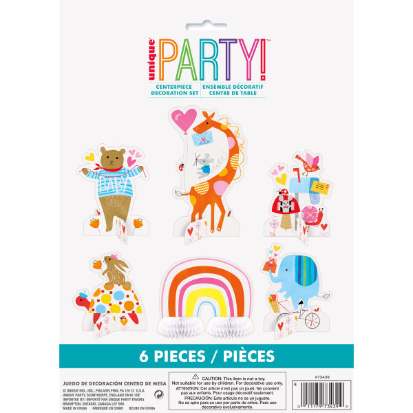 Pack of 6 Zoo Baby Shower Centerpiece Decorations