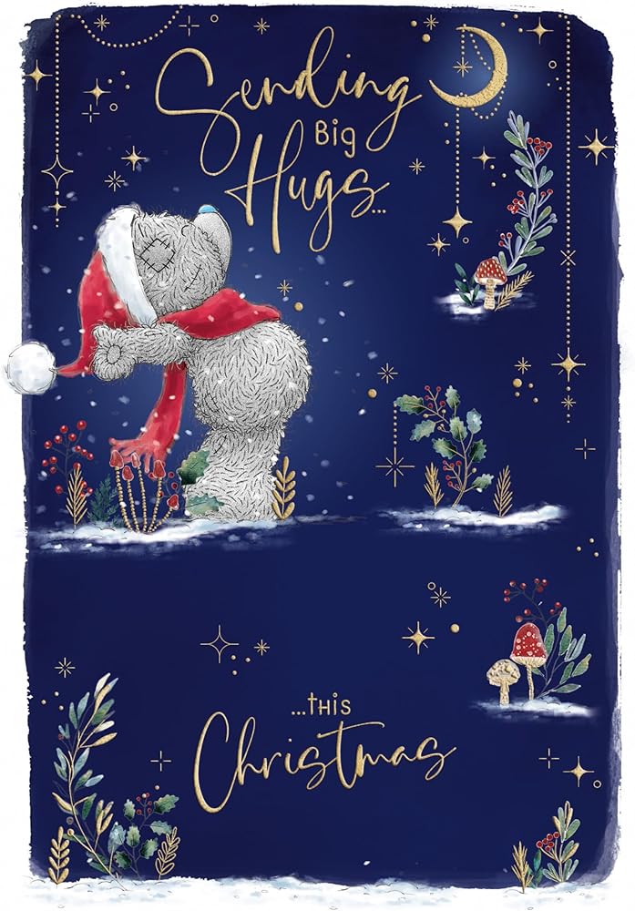 Bear Giving Hugs 'Big Hugs' Christmas Card