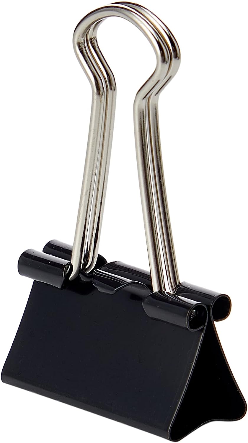 Pack of 10 Black Foldback Clips 24mm