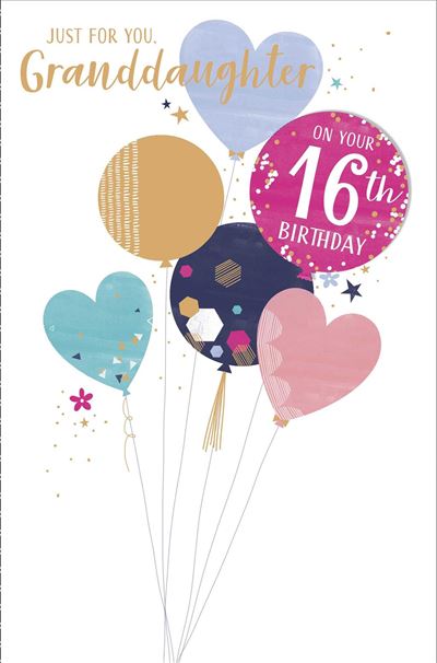 Granddaughter Birthday Card Nice Verse Personalised Age: Choose from 13th and 16th