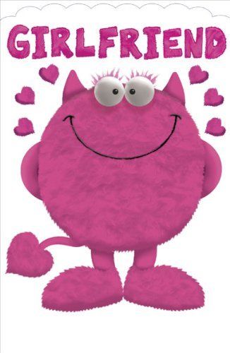 Girlfriend Love Monster Wobbly Eyes Valentine's Day Card