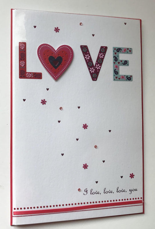 l Love you Handmade Open Valentine's Day Card