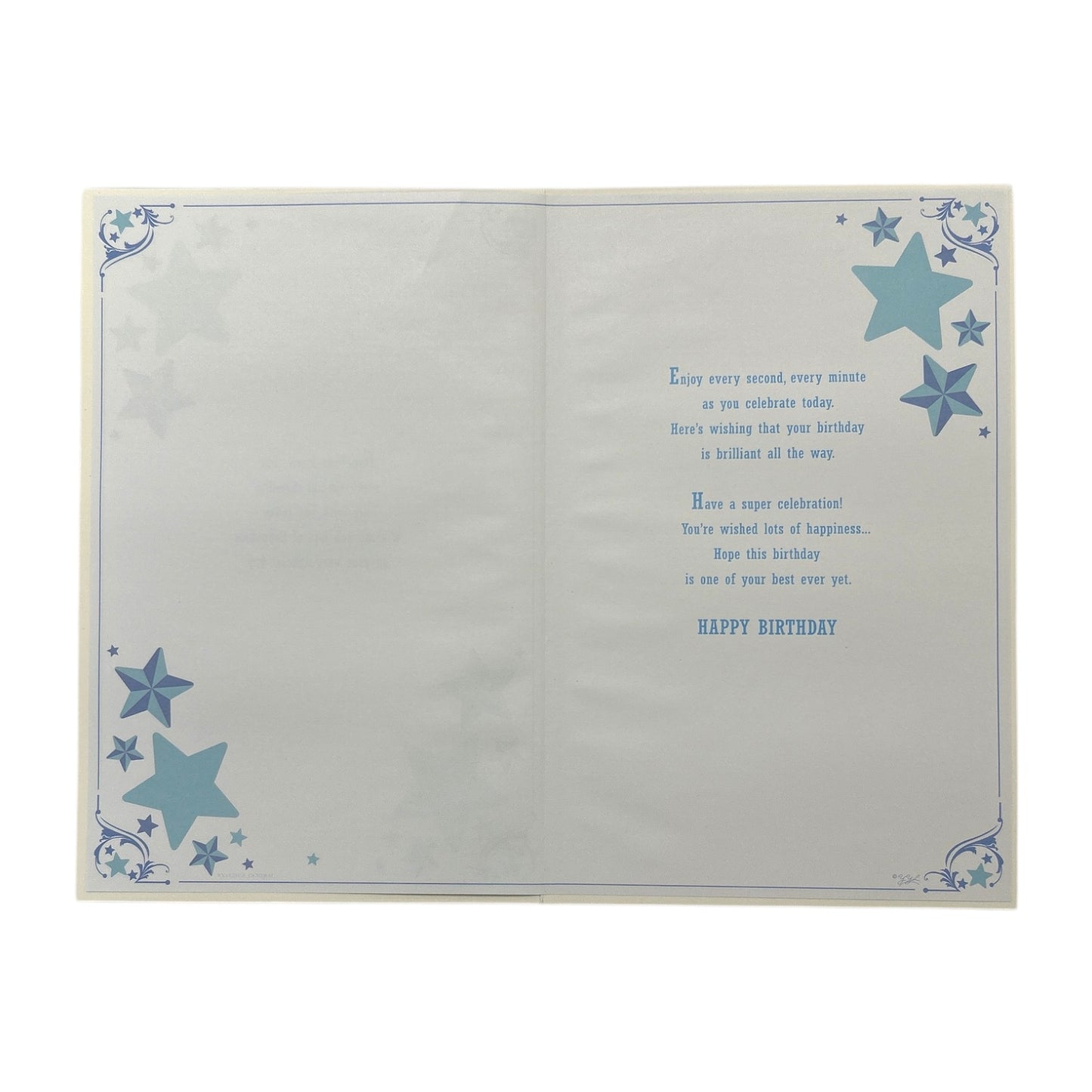 Age 40 Male Silver Stars Birthday Card