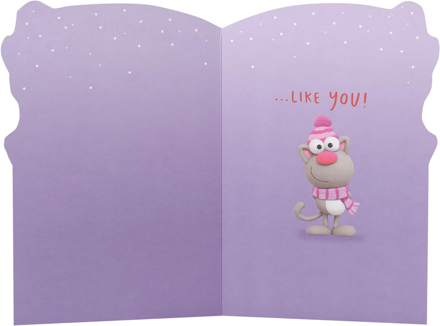 Granddaughter Christmas Card Cartoon Cat Design